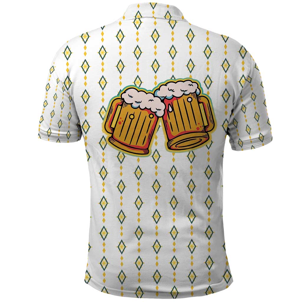 Oktoberfest Polo Shirt with Oktoberfest Beer Mug Illustration White Diamond TS04
