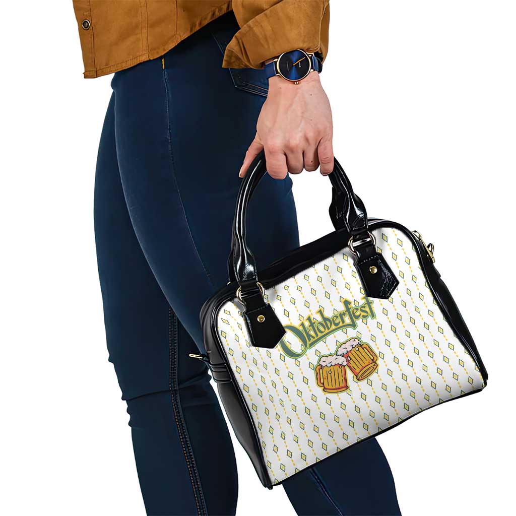 Oktoberfest Shoulder Handbag with Oktoberfest Beer Mug Illustration White Diamond TS04