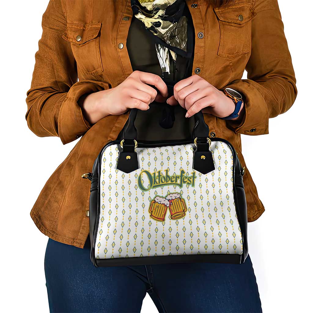 Oktoberfest Shoulder Handbag with Oktoberfest Beer Mug Illustration White Diamond TS04