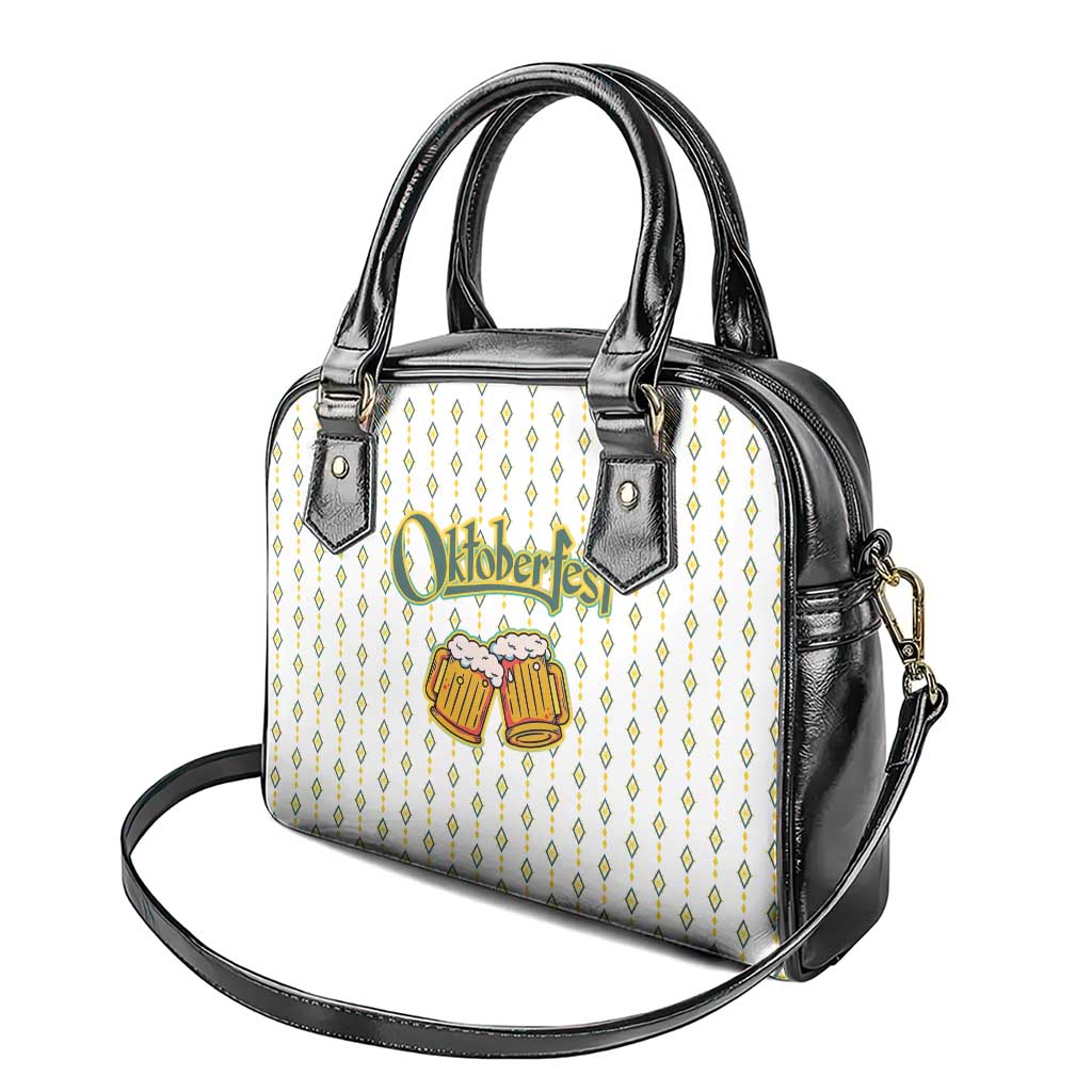 Oktoberfest Shoulder Handbag with Oktoberfest Beer Mug Illustration White Diamond TS04