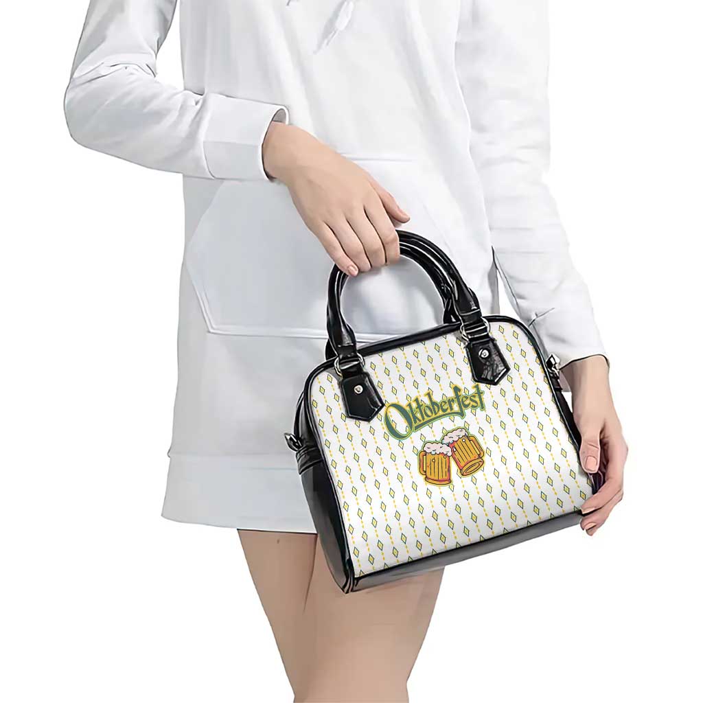 Oktoberfest Shoulder Handbag with Oktoberfest Beer Mug Illustration White Diamond TS04