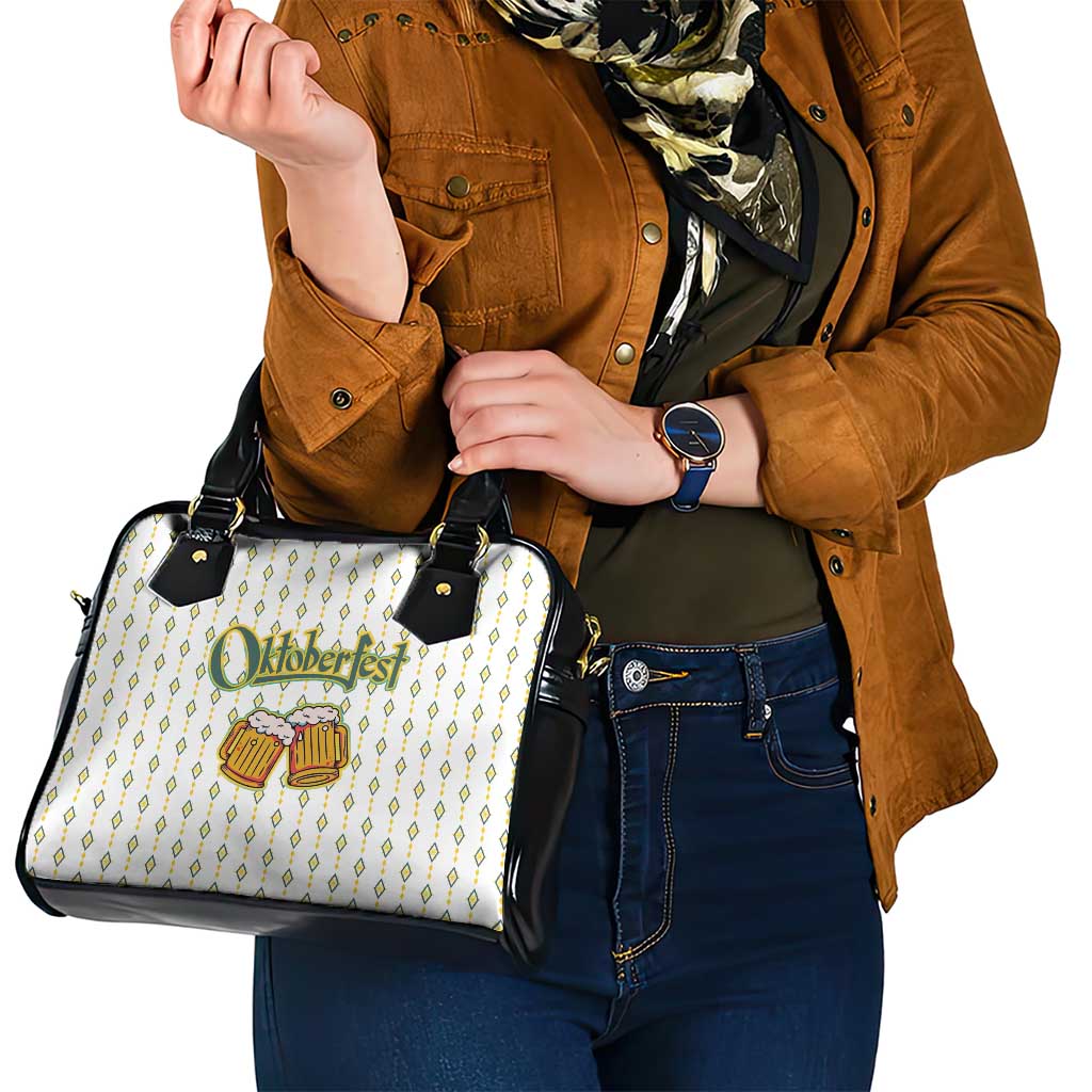 Oktoberfest Shoulder Handbag with Oktoberfest Beer Mug Illustration White Diamond TS04
