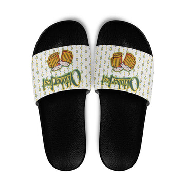 Oktoberfest Slide Sandals with Oktoberfest Beer Mug Illustration White Diamond TS04