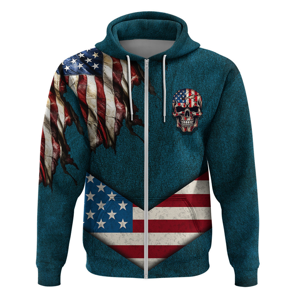 American Flag Skull Hoodie I'm an American I Have The Right To Bear Arms Your Approval Is Not Required TS04