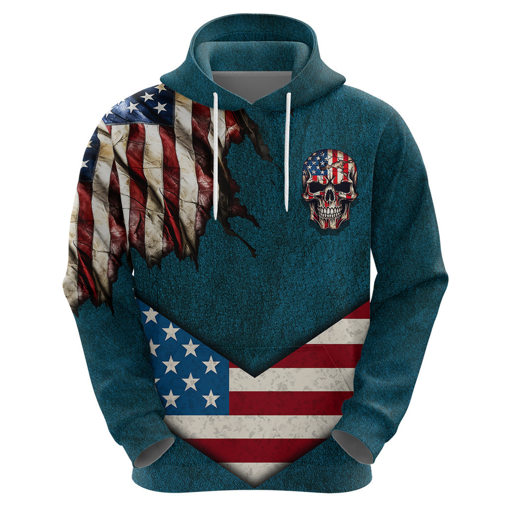 American Flag Skull Hoodie I'm an American I Have The Right To Bear Arms Your Approval Is Not Required TS04