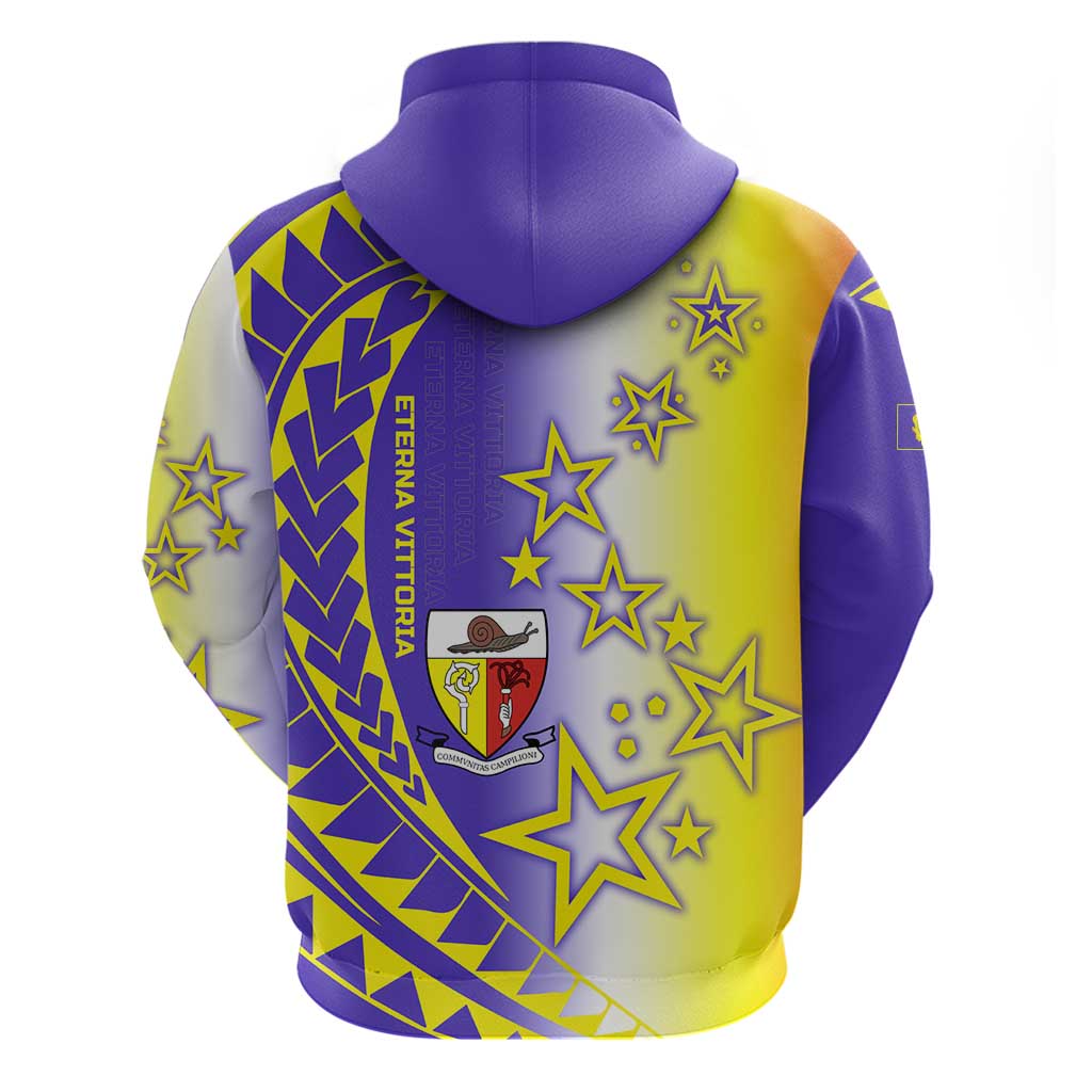 Campione dItalia Hoodie with Yellow Purple Star Design and Town Crest TS04