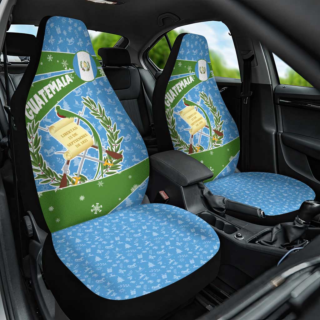 Guatemala Christmas Car Seat Cover with Blue Green Christmas Quetzal Bird Gift and Coat of Arms TS04