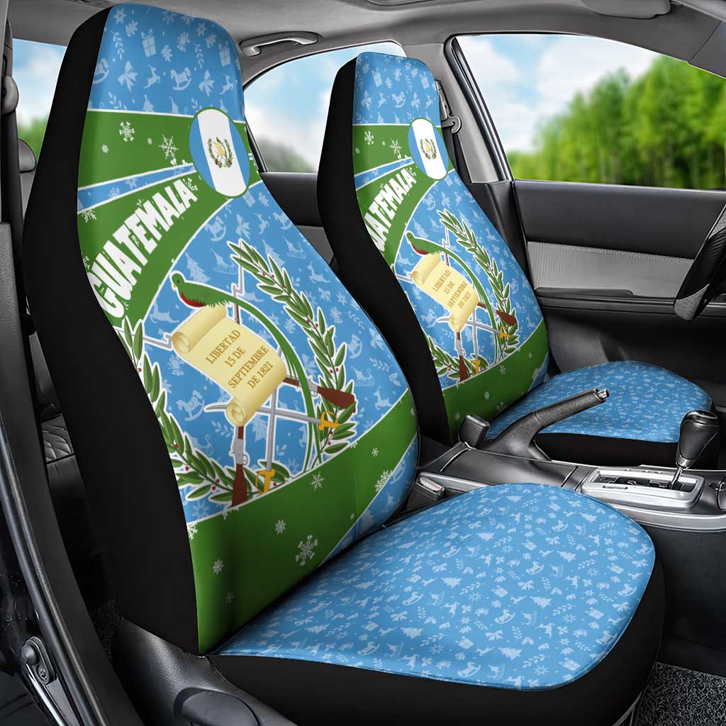 Guatemala Christmas Car Seat Cover with Blue Green Christmas Quetzal Bird Gift and Coat of Arms TS04