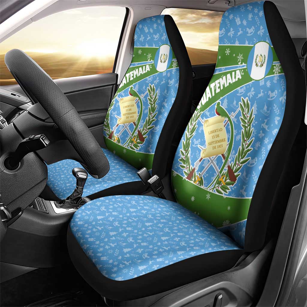 Guatemala Christmas Car Seat Cover with Blue Green Christmas Quetzal Bird Gift and Coat of Arms TS04