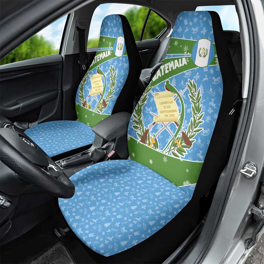 Guatemala Christmas Car Seat Cover with Blue Green Christmas Quetzal Bird Gift and Coat of Arms TS04