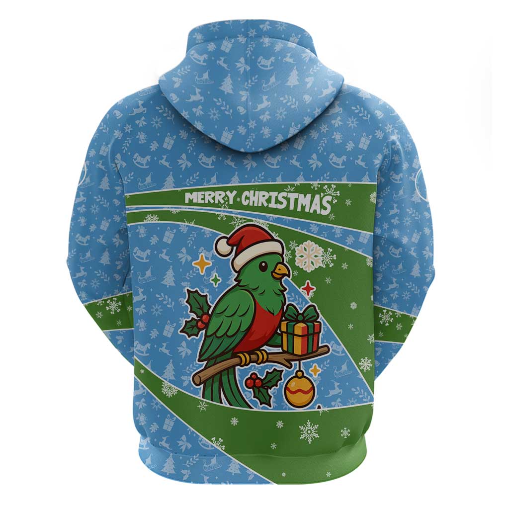 Guatemala Christmas Hoodie with Blue Green Christmas Quetzal Bird Gift and Coat of Arms TS04