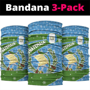 Guatemala Christmas Neck Gaiter with Blue Green Christmas Quetzal Bird Gift and Coat of Arms TS04