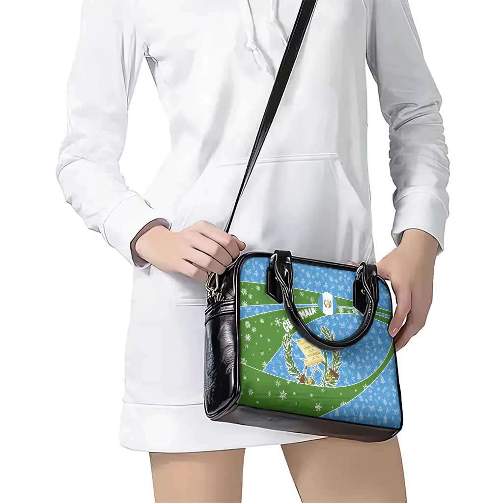 Guatemala Christmas Shoulder Handbag with Blue Green Christmas Quetzal Bird Gift and Coat of Arms TS04