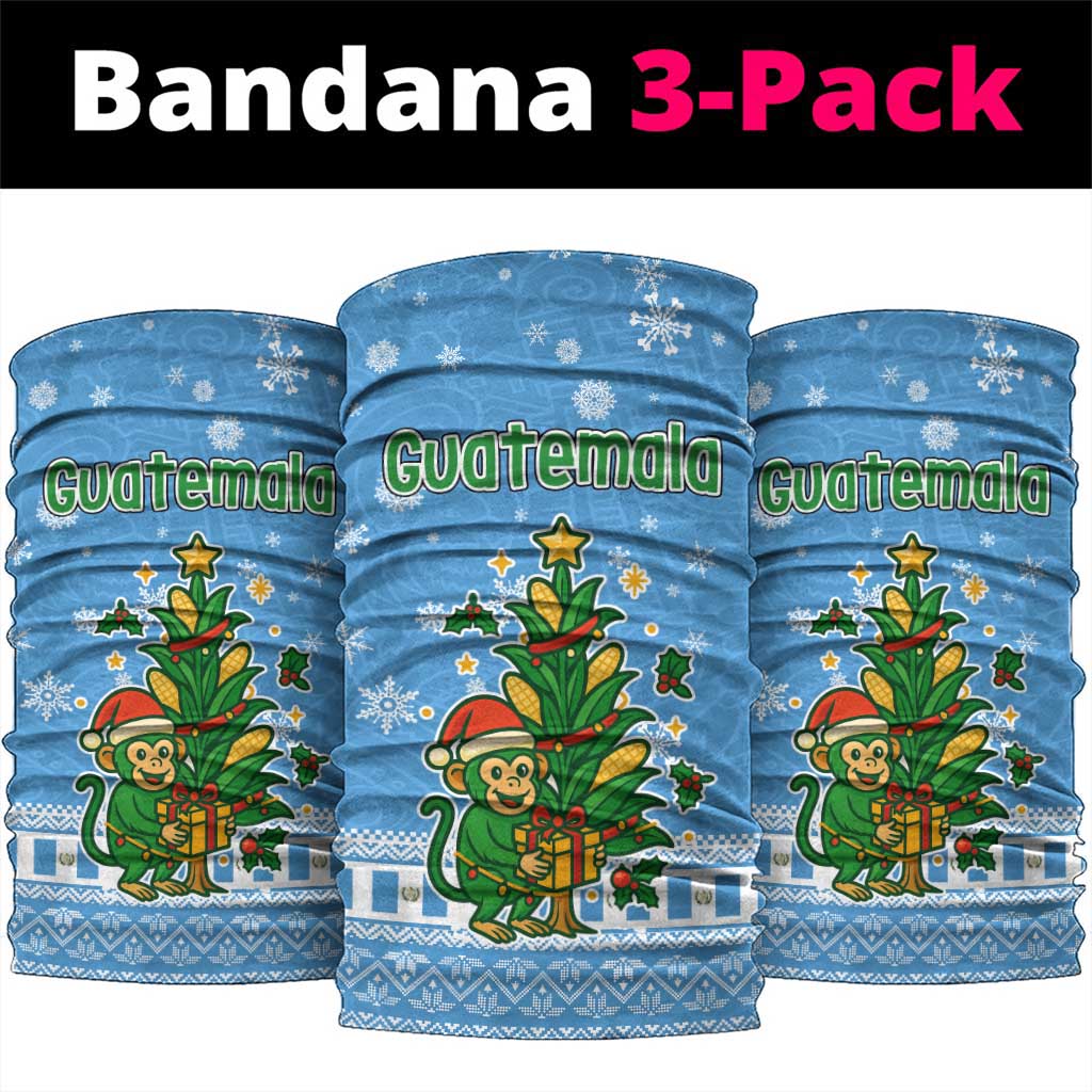 Guatemala Christmas Neck Gaiter with Blue Christmas Monkey Tree Snowman and Snowflake TS04