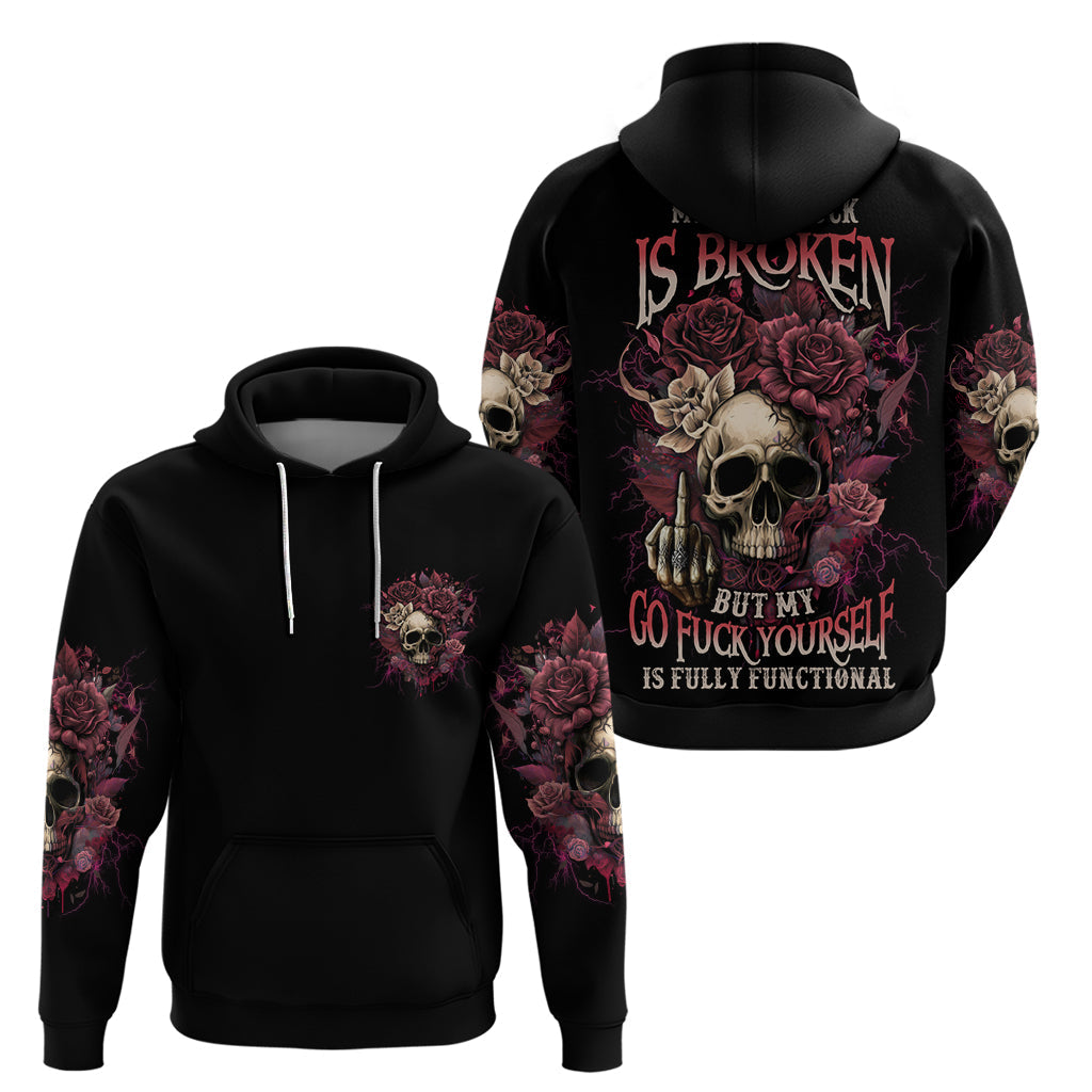 My Give A F Rose Skull Hoodie TS04
