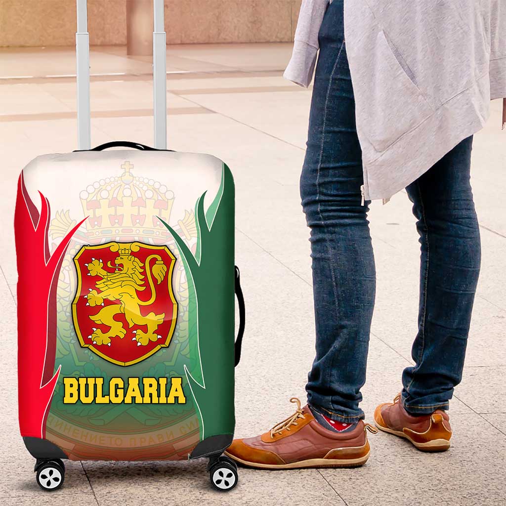 Bulgaria National Crest Luggage Cover with Tricolor Design and Folk Cuff Pattern TS04