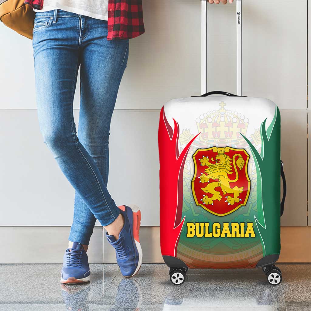 Bulgaria National Crest Luggage Cover with Tricolor Design and Folk Cuff Pattern TS04