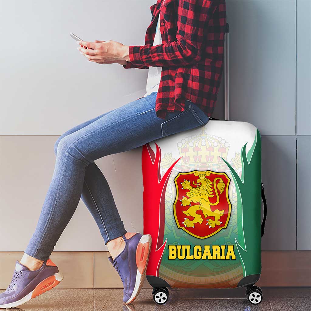 Bulgaria National Crest Luggage Cover with Tricolor Design and Folk Cuff Pattern TS04