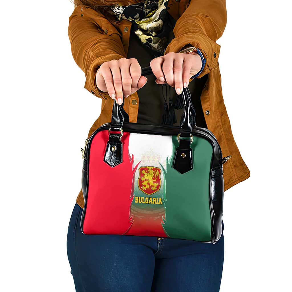 Bulgaria National Crest Shoulder Handbag with Tricolor Design and Folk Cuff Pattern TS04