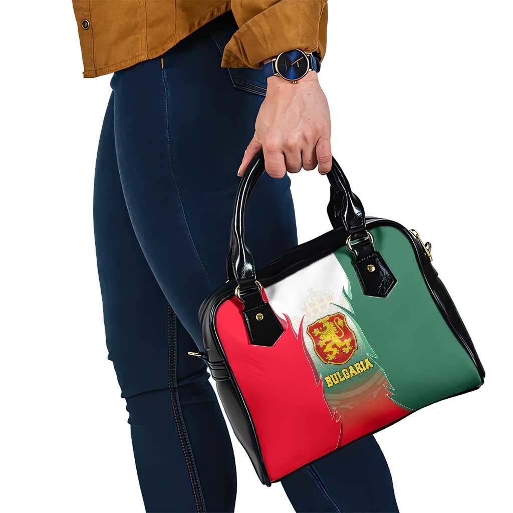 Bulgaria National Crest Shoulder Handbag with Tricolor Design and Folk Cuff Pattern TS04