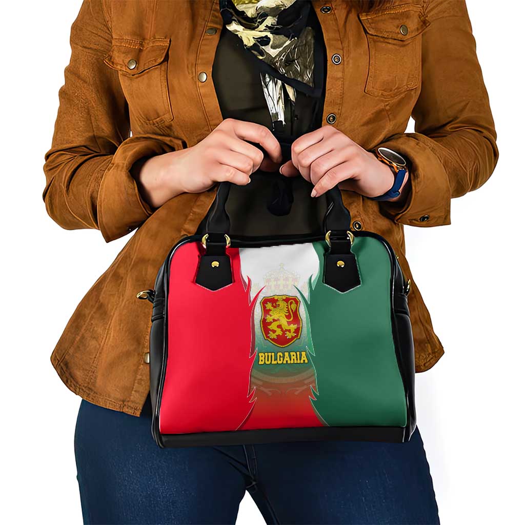 Bulgaria National Crest Shoulder Handbag with Tricolor Design and Folk Cuff Pattern TS04