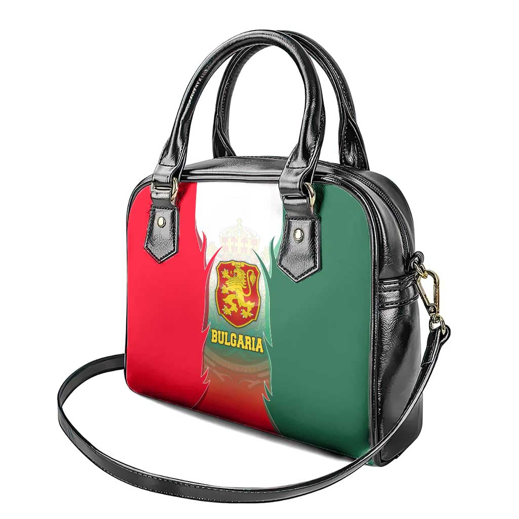 Bulgaria National Crest Shoulder Handbag with Tricolor Design and Folk Cuff Pattern TS04