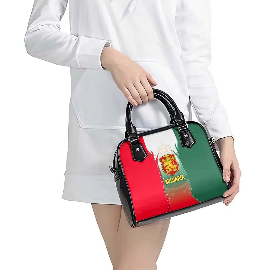 Bulgaria National Crest Shoulder Handbag with Tricolor Design and Folk Cuff Pattern TS04