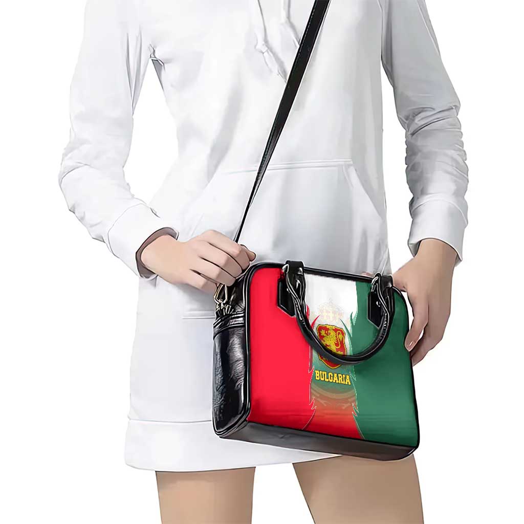 Bulgaria National Crest Shoulder Handbag with Tricolor Design and Folk Cuff Pattern TS04