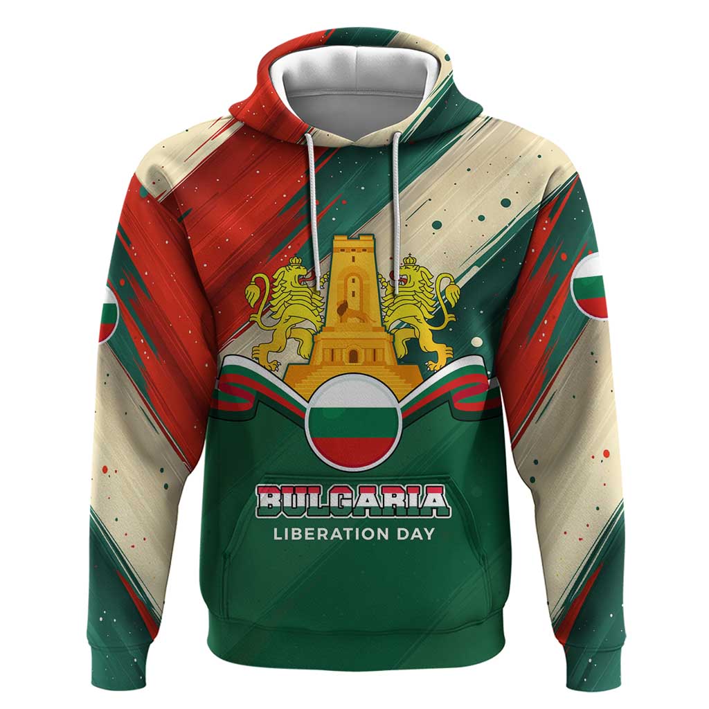 Bulgaria Liberation Day Hoodie with Shipka Monument and Tricolor Lion Graphic TS04