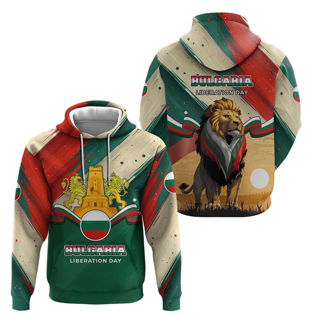 Bulgaria Liberation Day Hoodie with Shipka Monument and Tricolor Lion Graphic TS04