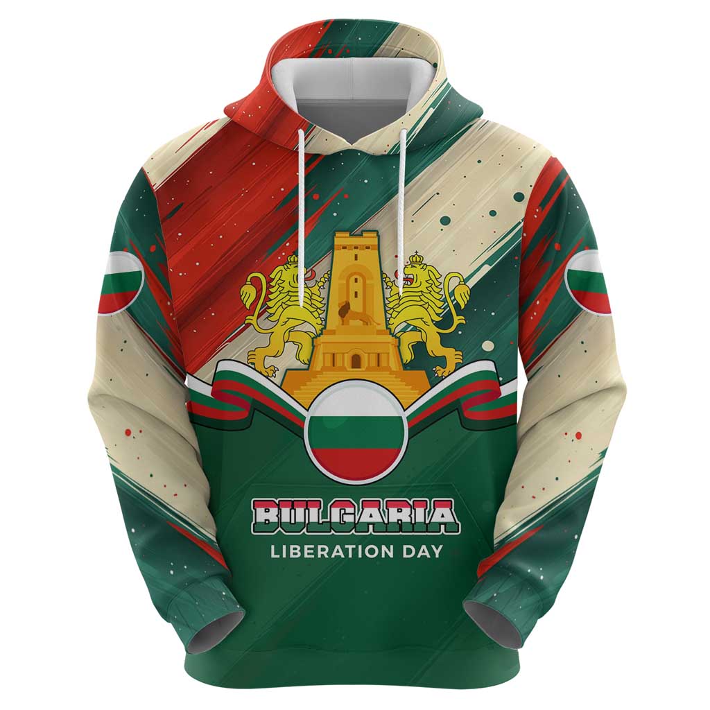 Bulgaria Liberation Day Hoodie with Shipka Monument and Tricolor Lion Graphic TS04