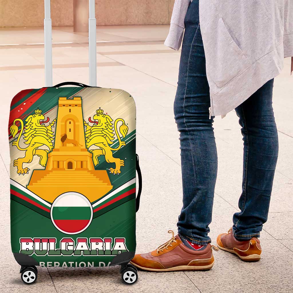 Bulgaria Liberation Day Luggage Cover with Shipka Monument and Tricolor Lion Graphic TS04