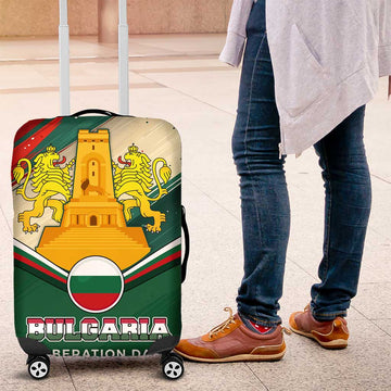 Bulgaria Liberation Day Luggage Cover with Shipka Monument and Tricolor Lion Graphic TS04