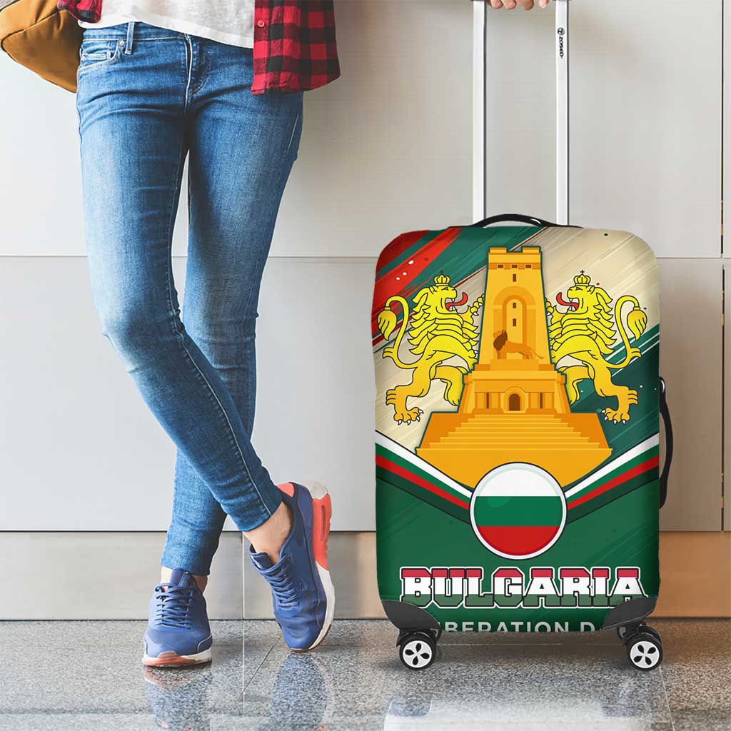 Bulgaria Liberation Day Luggage Cover with Shipka Monument and Tricolor Lion Graphic TS04
