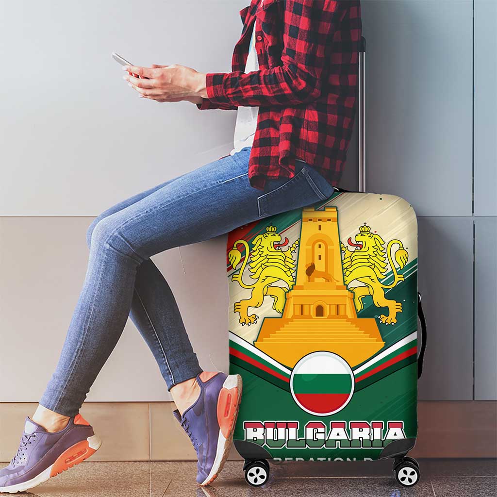 Bulgaria Liberation Day Luggage Cover with Shipka Monument and Tricolor Lion Graphic TS04