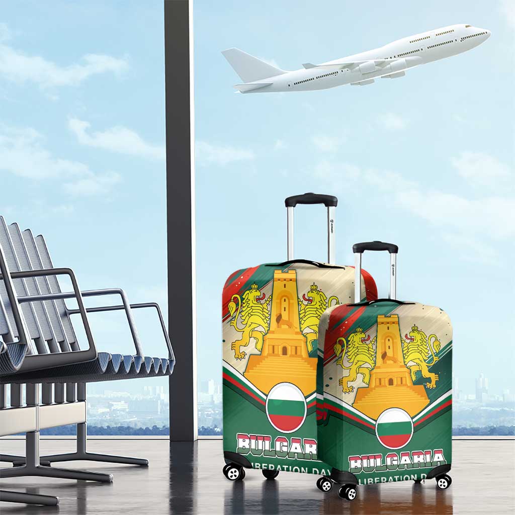 Bulgaria Liberation Day Luggage Cover with Shipka Monument and Tricolor Lion Graphic TS04