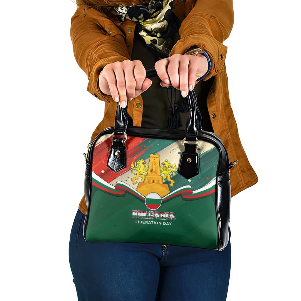 Bulgaria Liberation Day Shoulder Handbag with Shipka Monument and Tricolor Lion Graphic TS04
