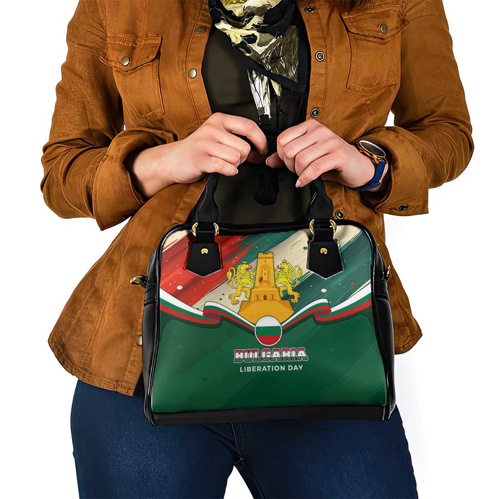 Bulgaria Liberation Day Shoulder Handbag with Shipka Monument and Tricolor Lion Graphic TS04