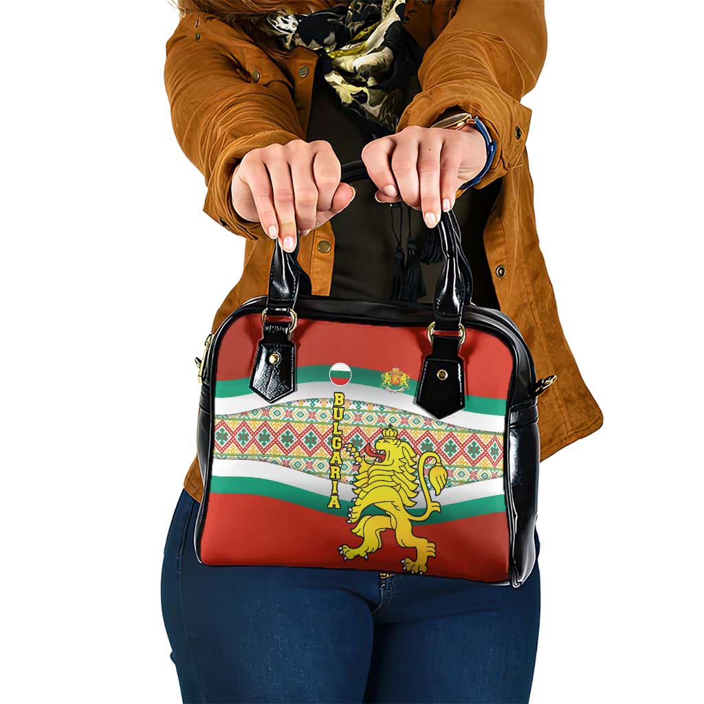 Bulgaria Lion Shoulder Handbag Tricolor Flag, Folk Pattern and Proud Motto TS04