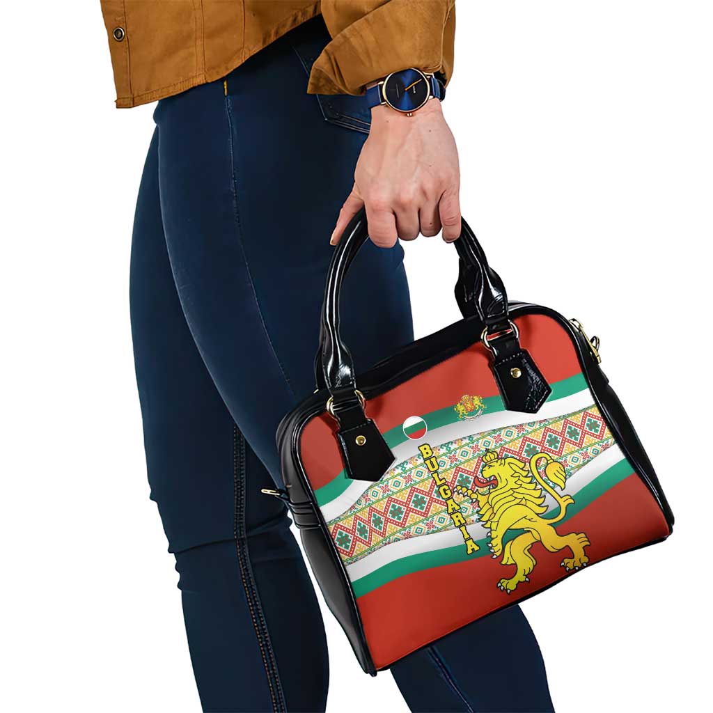 Bulgaria Lion Shoulder Handbag Tricolor Flag, Folk Pattern and Proud Motto TS04