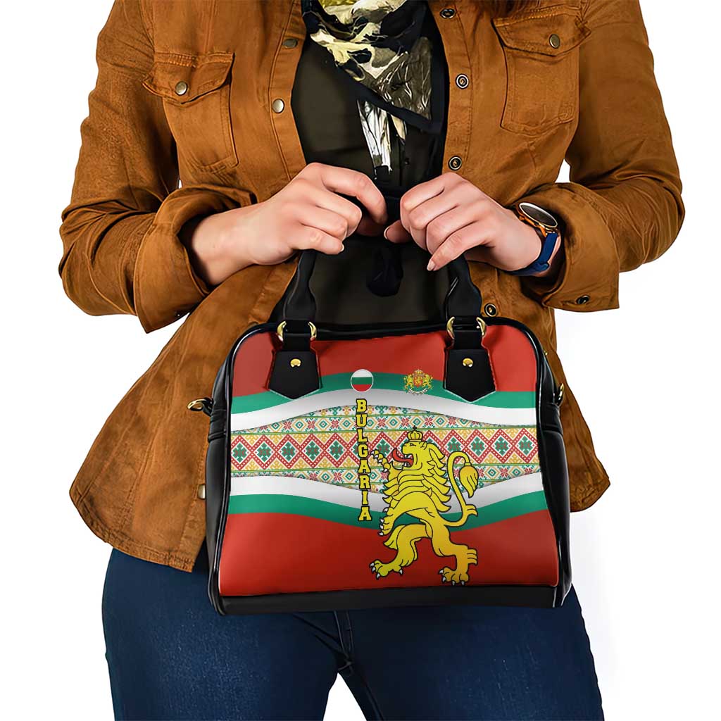 Bulgaria Lion Shoulder Handbag Tricolor Flag, Folk Pattern and Proud Motto TS04
