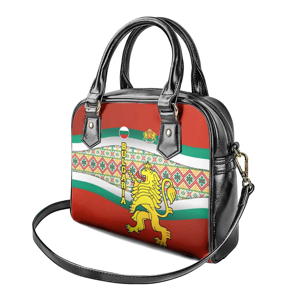 Bulgaria Lion Shoulder Handbag Tricolor Flag, Folk Pattern and Proud Motto TS04