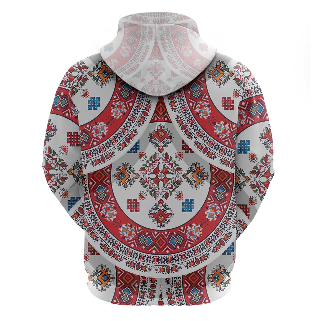 Bulgaria Folk Art Hoodie with Traditional Embroidery and Floral Motifs TS04