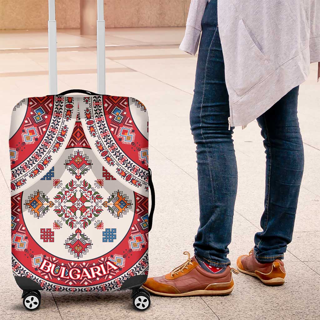 Bulgaria Folk Art Luggage Cover with Traditional Embroidery and Floral Motifs TS04