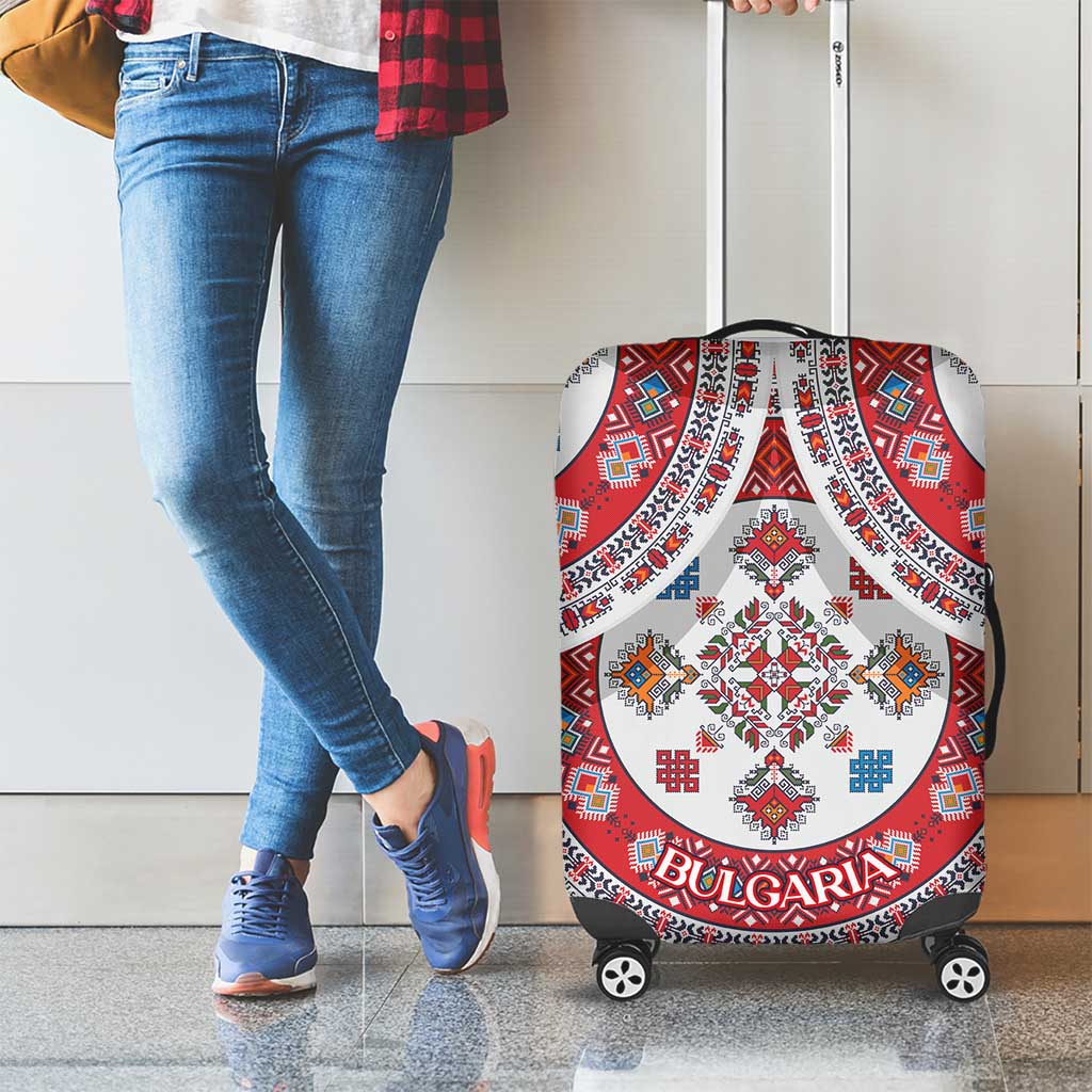 Bulgaria Folk Art Luggage Cover with Traditional Embroidery and Floral Motifs TS04
