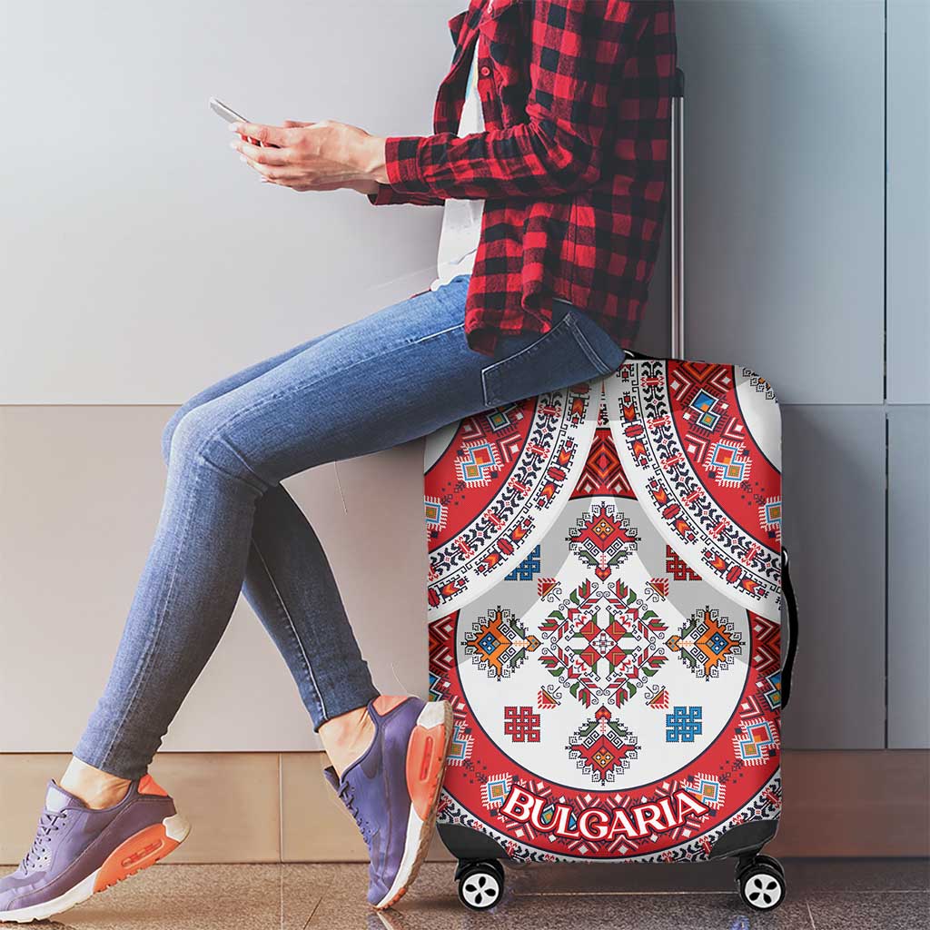 Bulgaria Folk Art Luggage Cover with Traditional Embroidery and Floral Motifs TS04