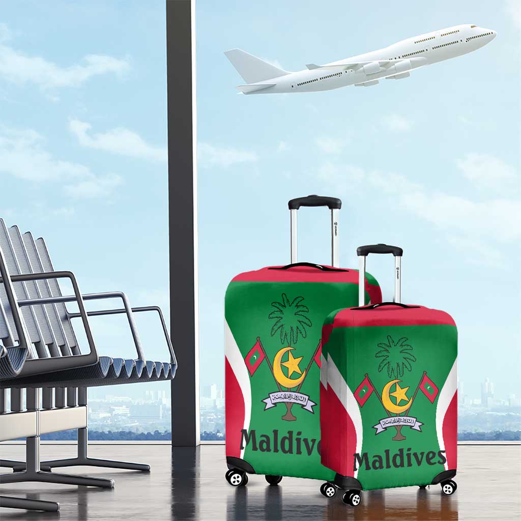 Maldives National Flag and Emblem Luggage Cover with Green Red White Colorblock Design TS04