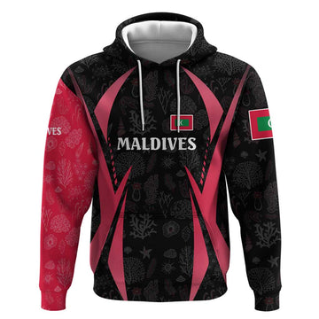 Maldives Dive Turtle Hoodie with Coral Reef Pattern and Island Spirit Slogan TS04
