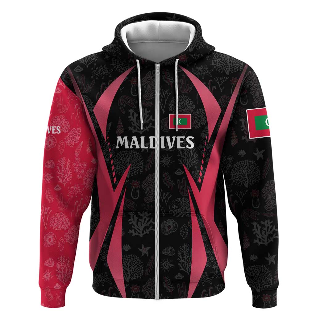 Maldives Dive Turtle Hoodie with Coral Reef Pattern and Island Spirit Slogan TS04