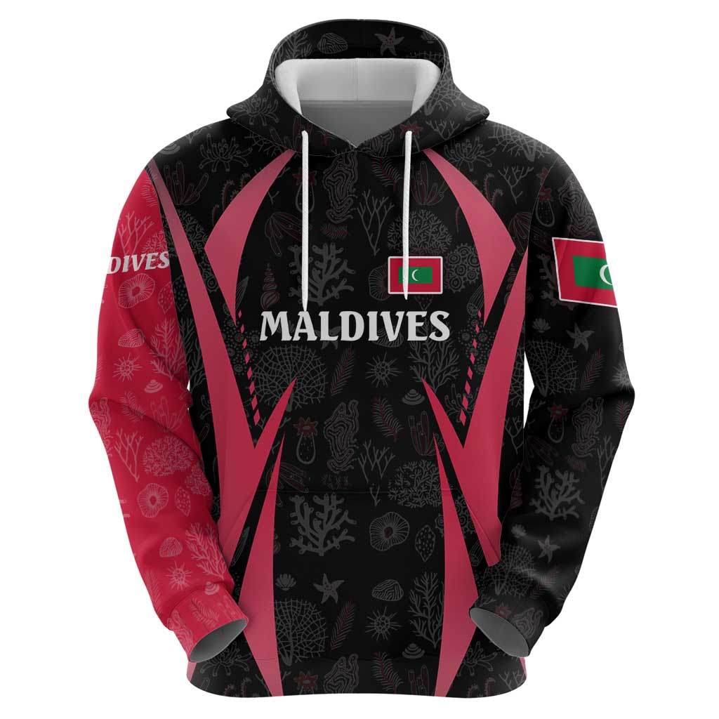 Maldives Dive Turtle Hoodie with Coral Reef Pattern and Island Spirit Slogan TS04